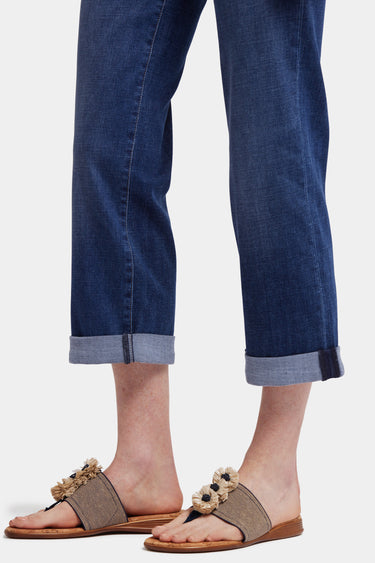 NYDJ Bailey Relaxed Straight Crop Jeans With High Rise And Roll Cuffs - Asturia Shore