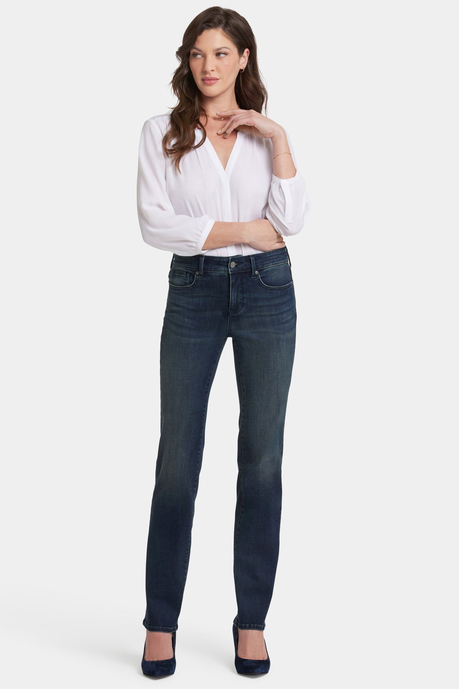 Marilyn Straight Jeans - Prosperity Blue | NYDJ