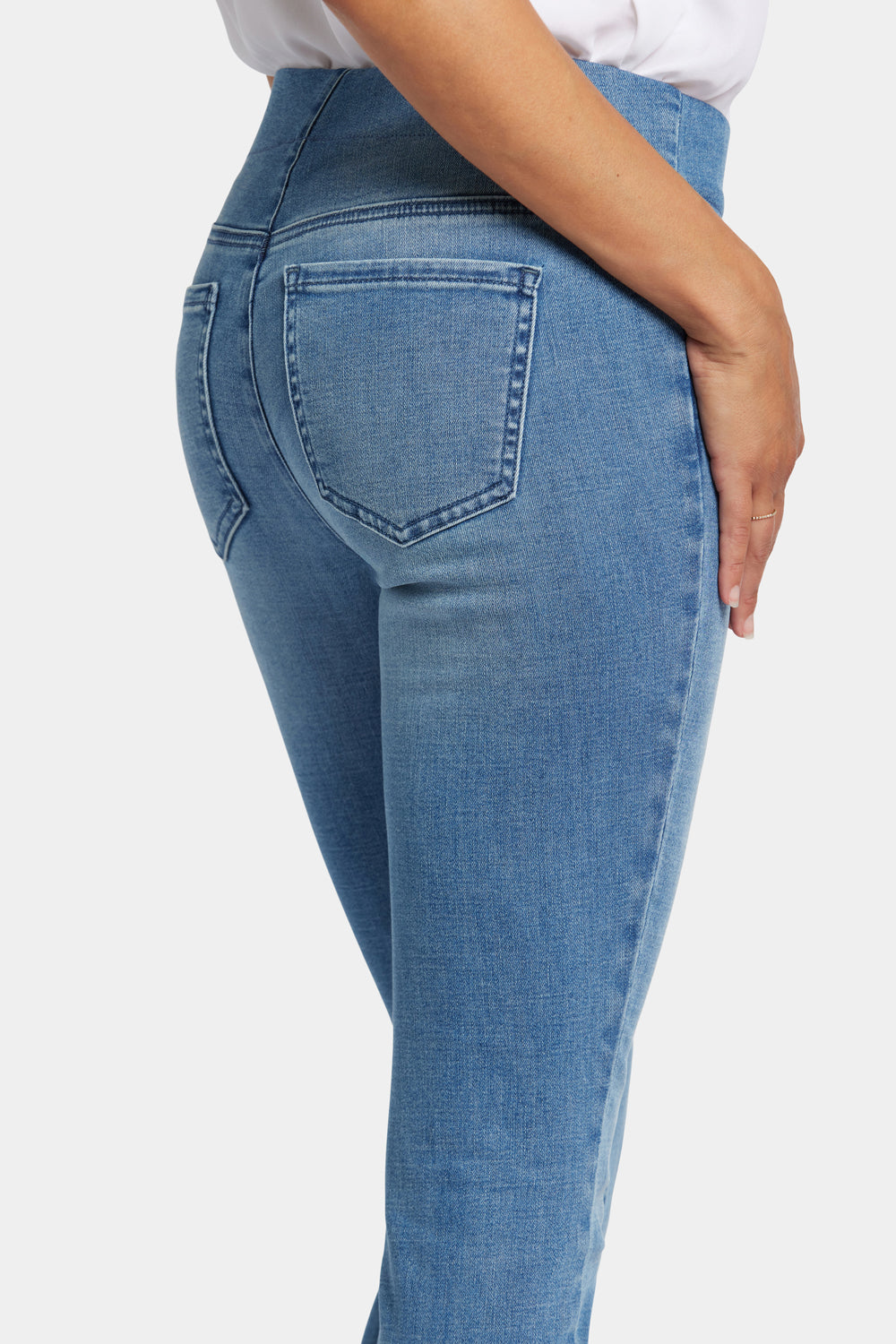 NYDJ Skinny Ankle Pull-On Jeans With Side Slits - Clean Brickell