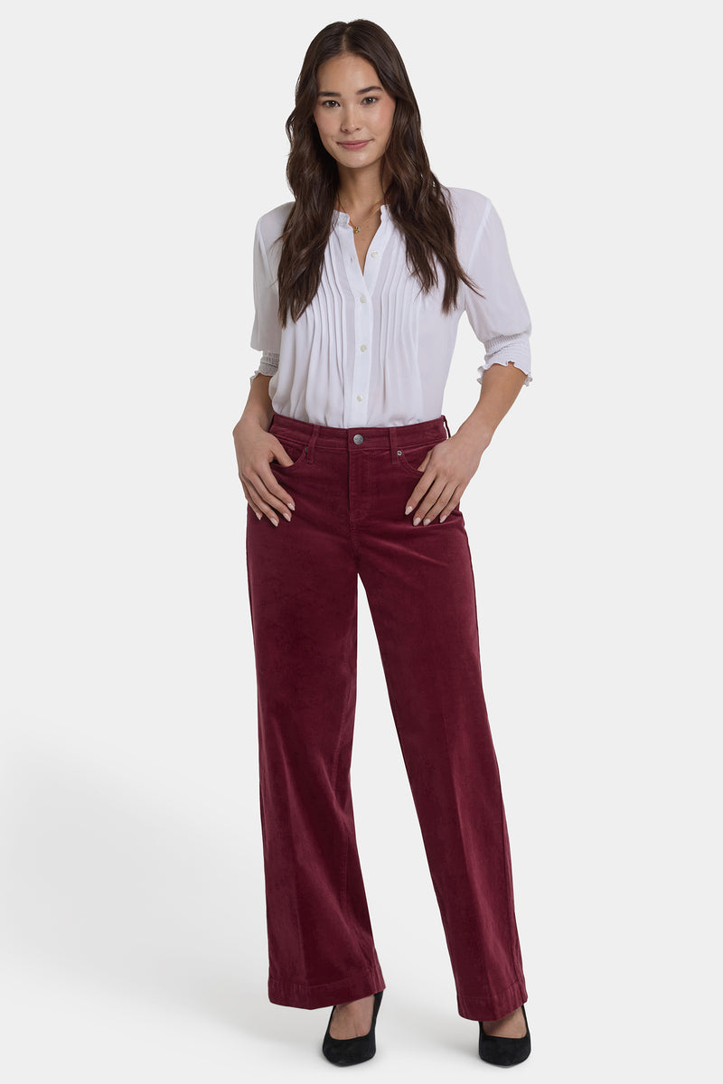 NYDJ Teresa Wide Leg Pants In Fine Wale Stretch Corduroy With 1 1/2