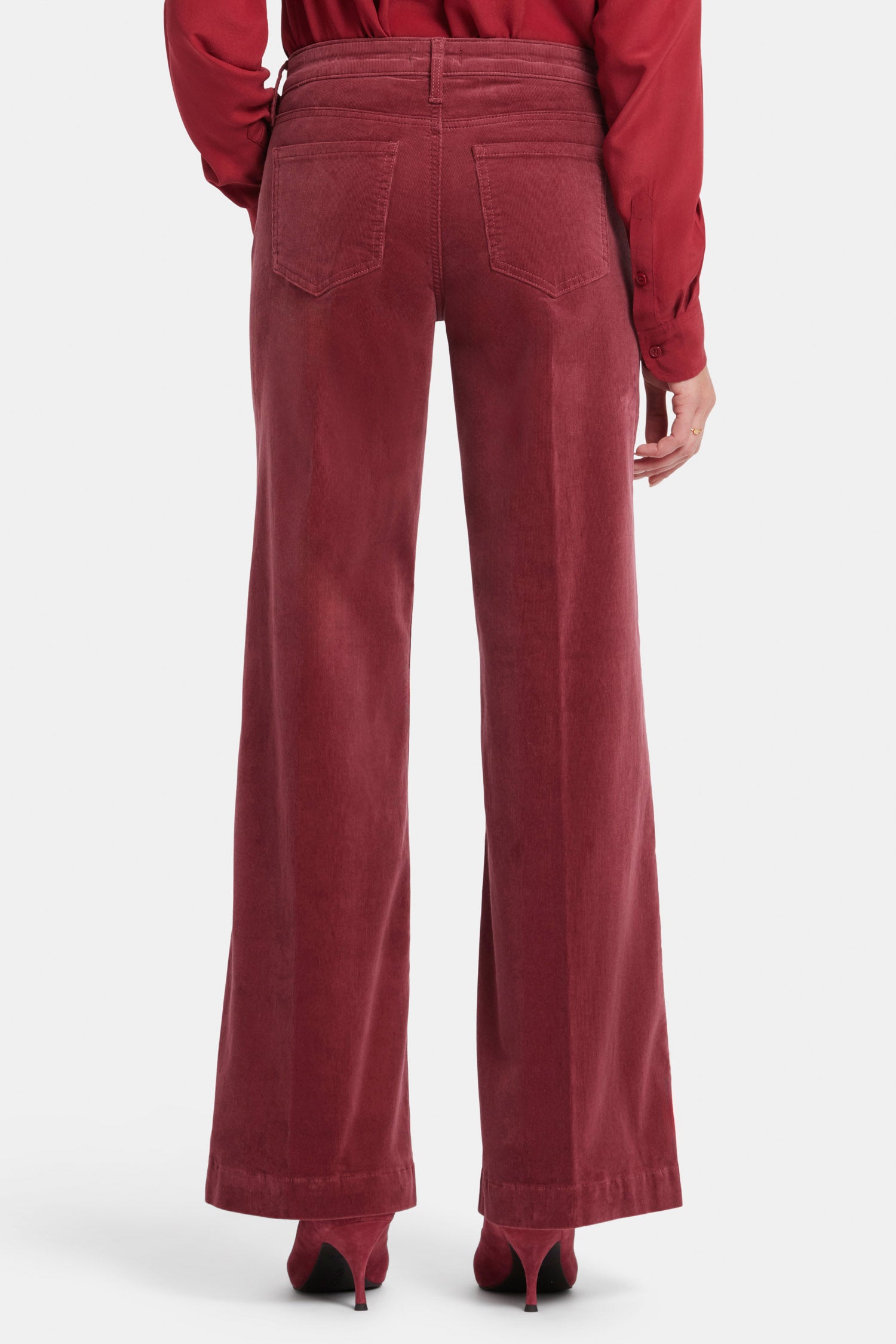 Teresa Wide Leg Pants In Fine Wale Stretch Corduroy With 1 1