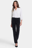 NYDJ Marilyn Straight Pants In Fine Wale Stretch Corduroy - Black