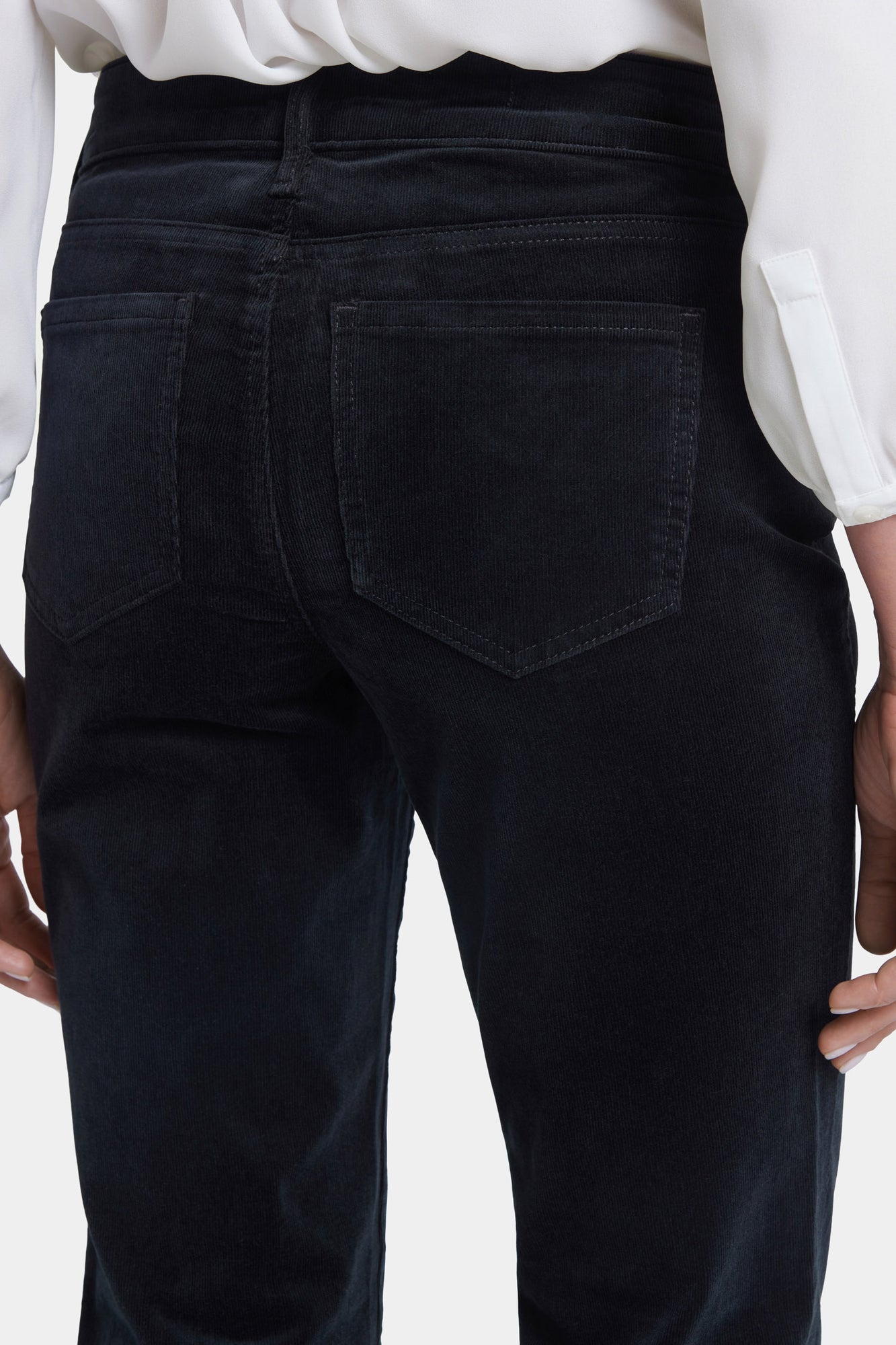 NYDJ Marilyn Straight Pants In Fine Wale Stretch Corduroy - Black