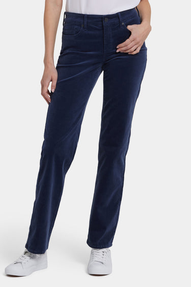 NYDJ Marilyn Straight Pants In Fine Wale Stretch Corduroy - Dark Night