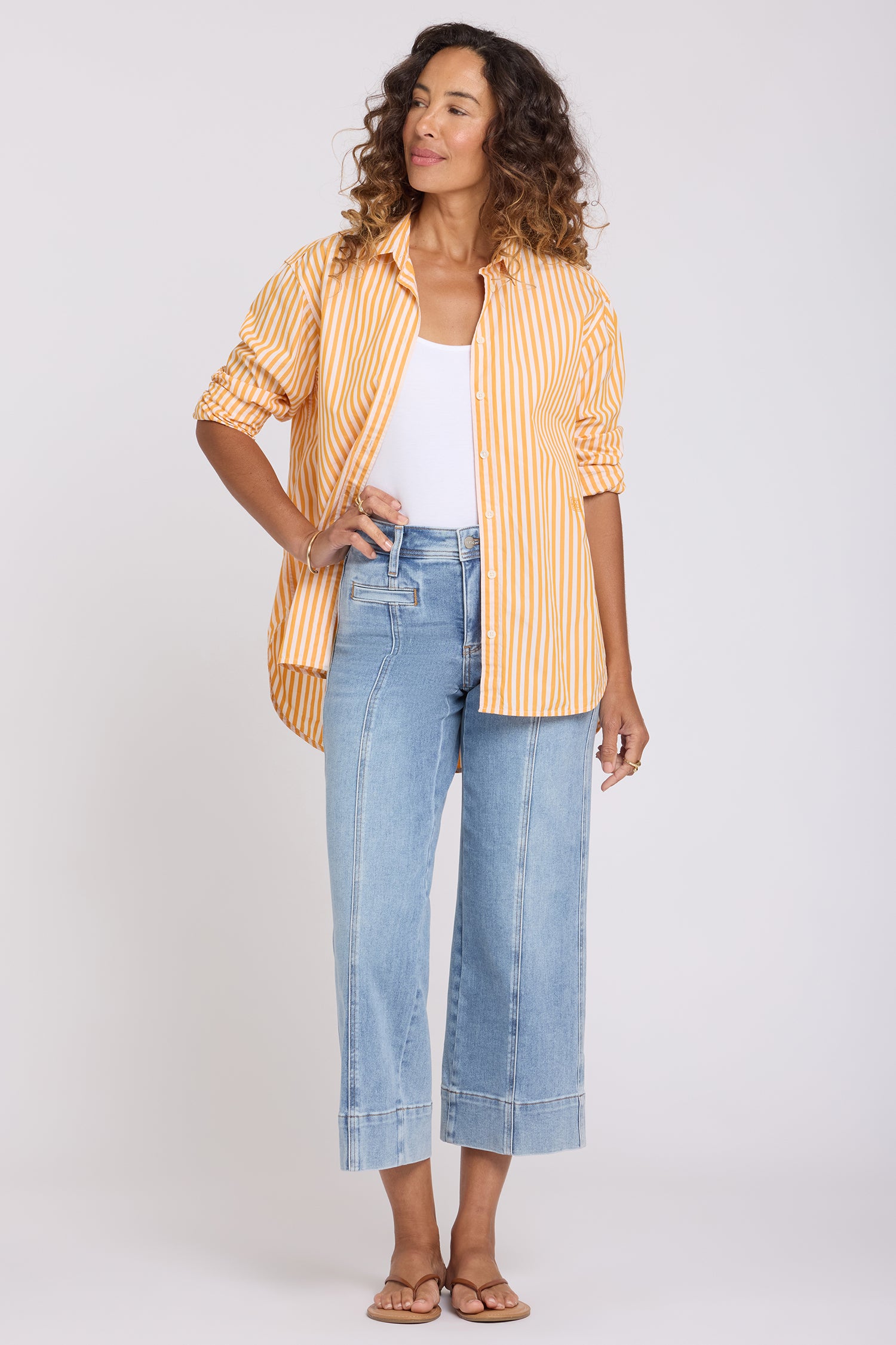 Teresa Wide Leg Ankle Jeans With Front Seams - Mist Springs | NYDJ