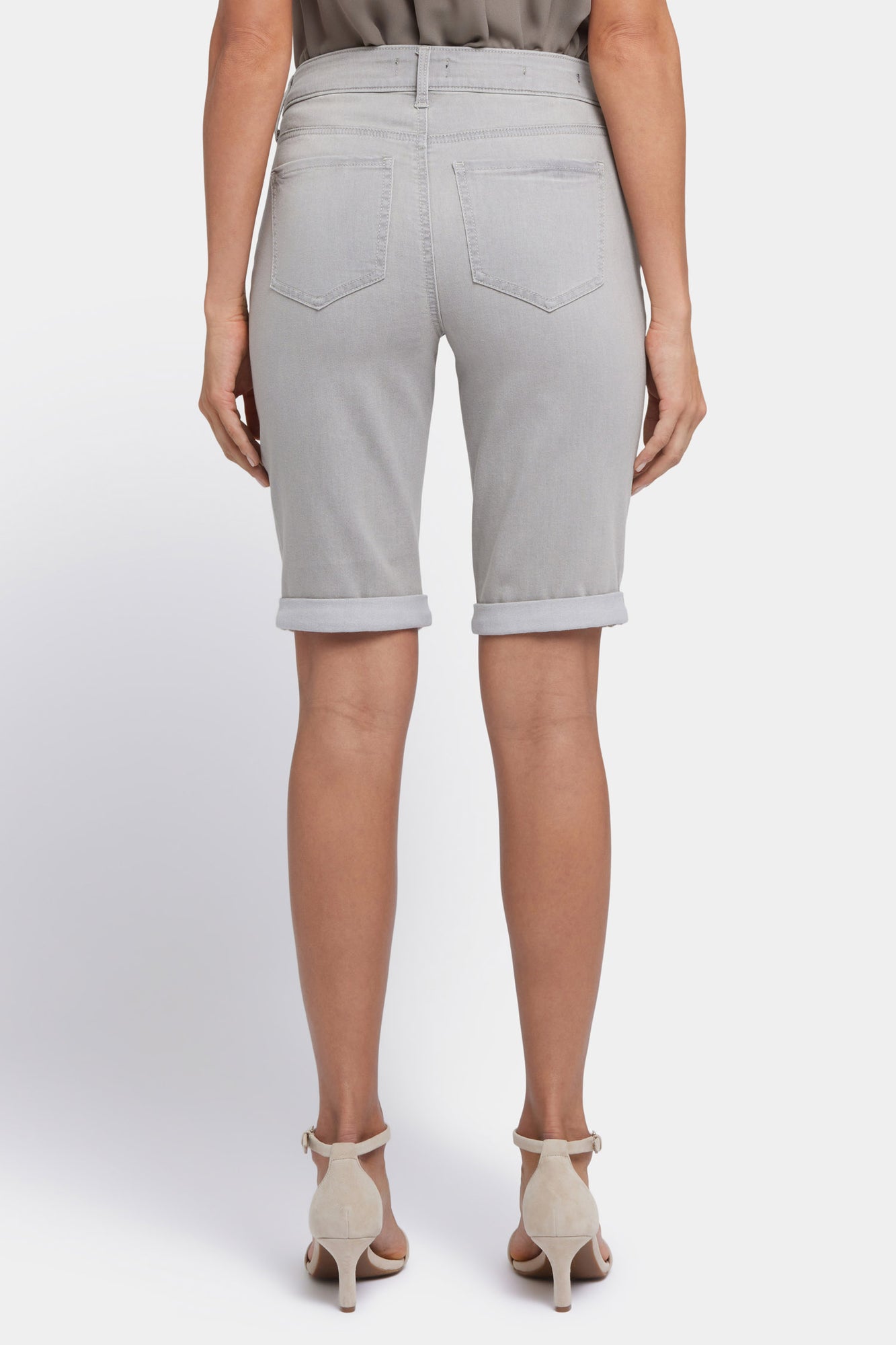 NYDJ Briella 11 Inch Denim Shorts With Roll Cuffs - Grenada Mist