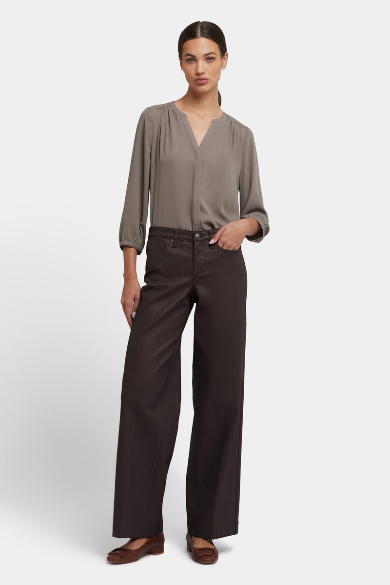 NYDJ Coated Teresa Wide Leg Jeans With 1 1/2
