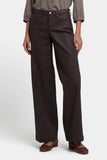 NYDJ Coated Teresa Wide Leg Jeans With 1 1/2" Hems - Peppercorn Coated