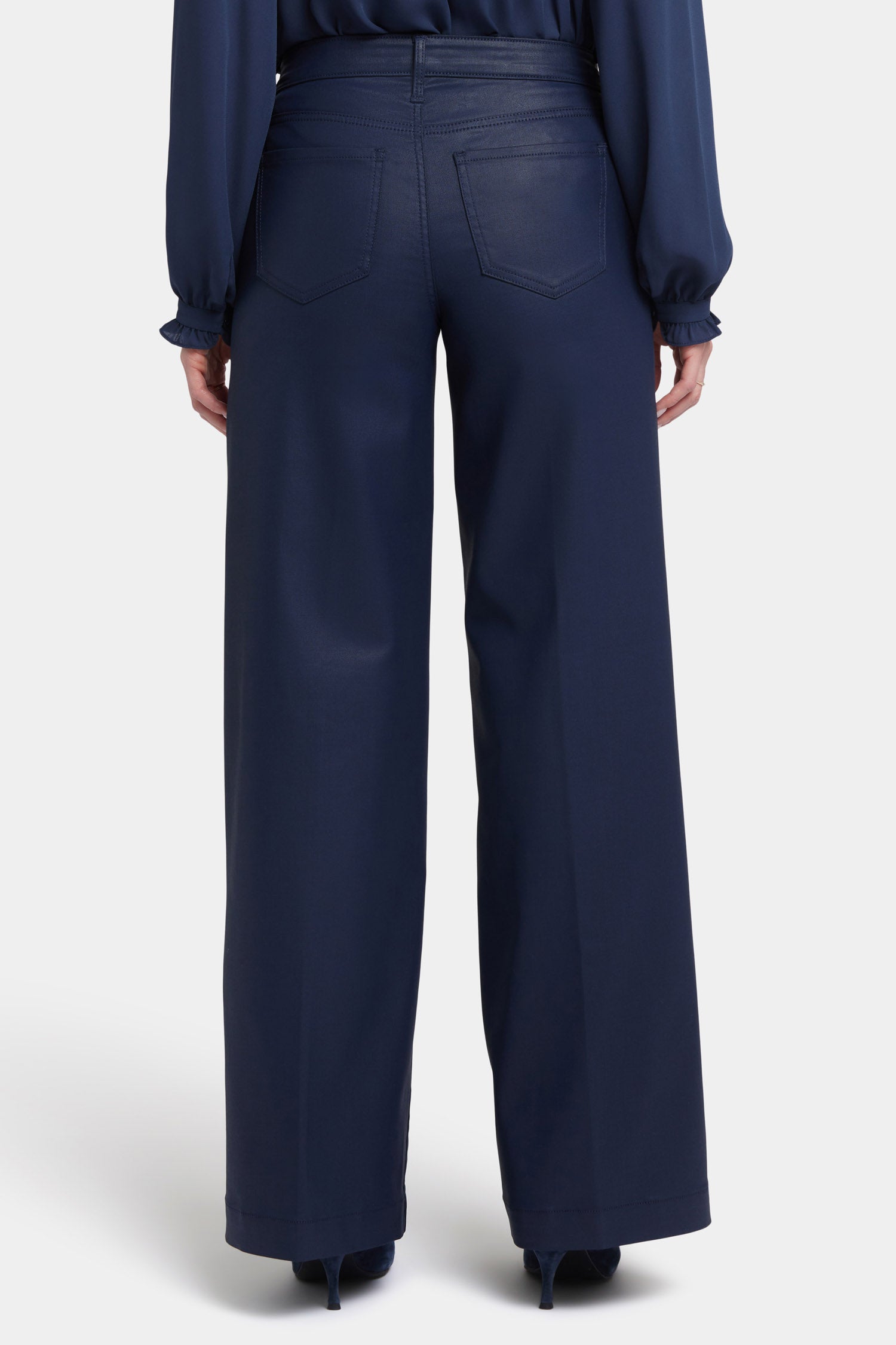 Coated Teresa Wide Leg Jeans With 1 1/2
