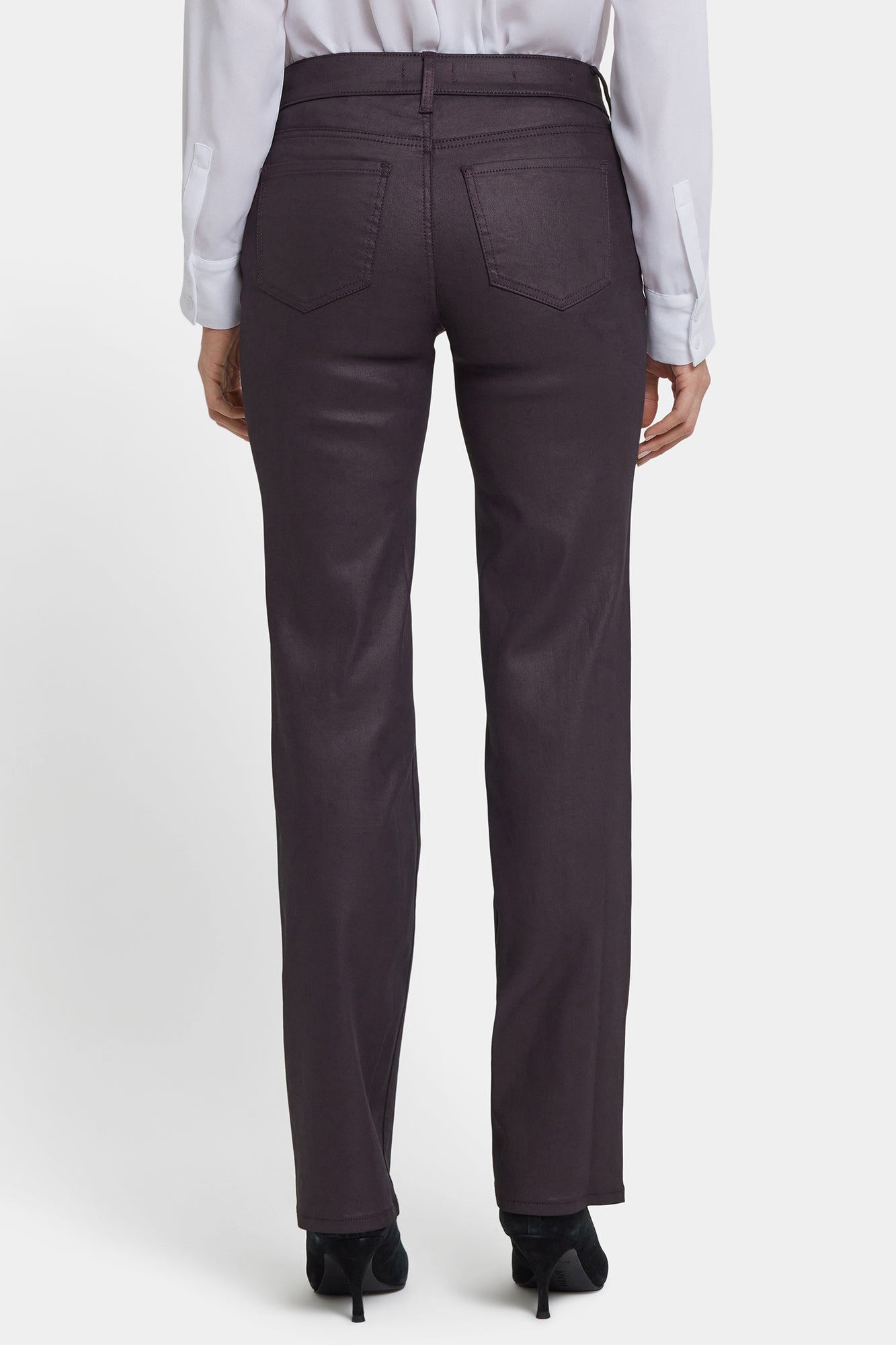 NYDJ Coated Marilyn Straight Jeans - Fig Coated