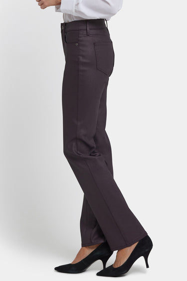 NYDJ Coated Marilyn Straight Jeans - Fig Coated