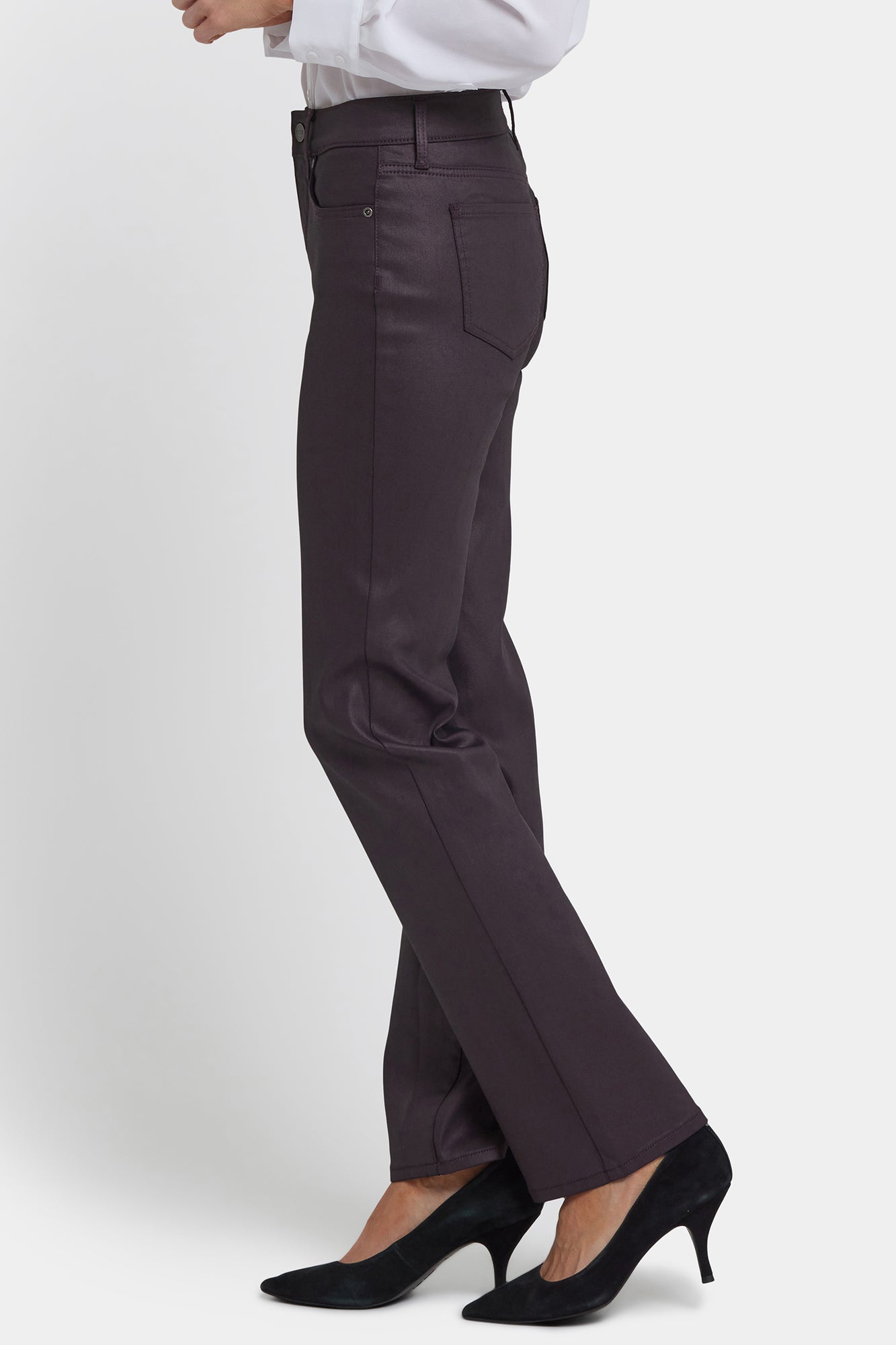 NYDJ Coated Marilyn Straight Jeans - Fig Coated