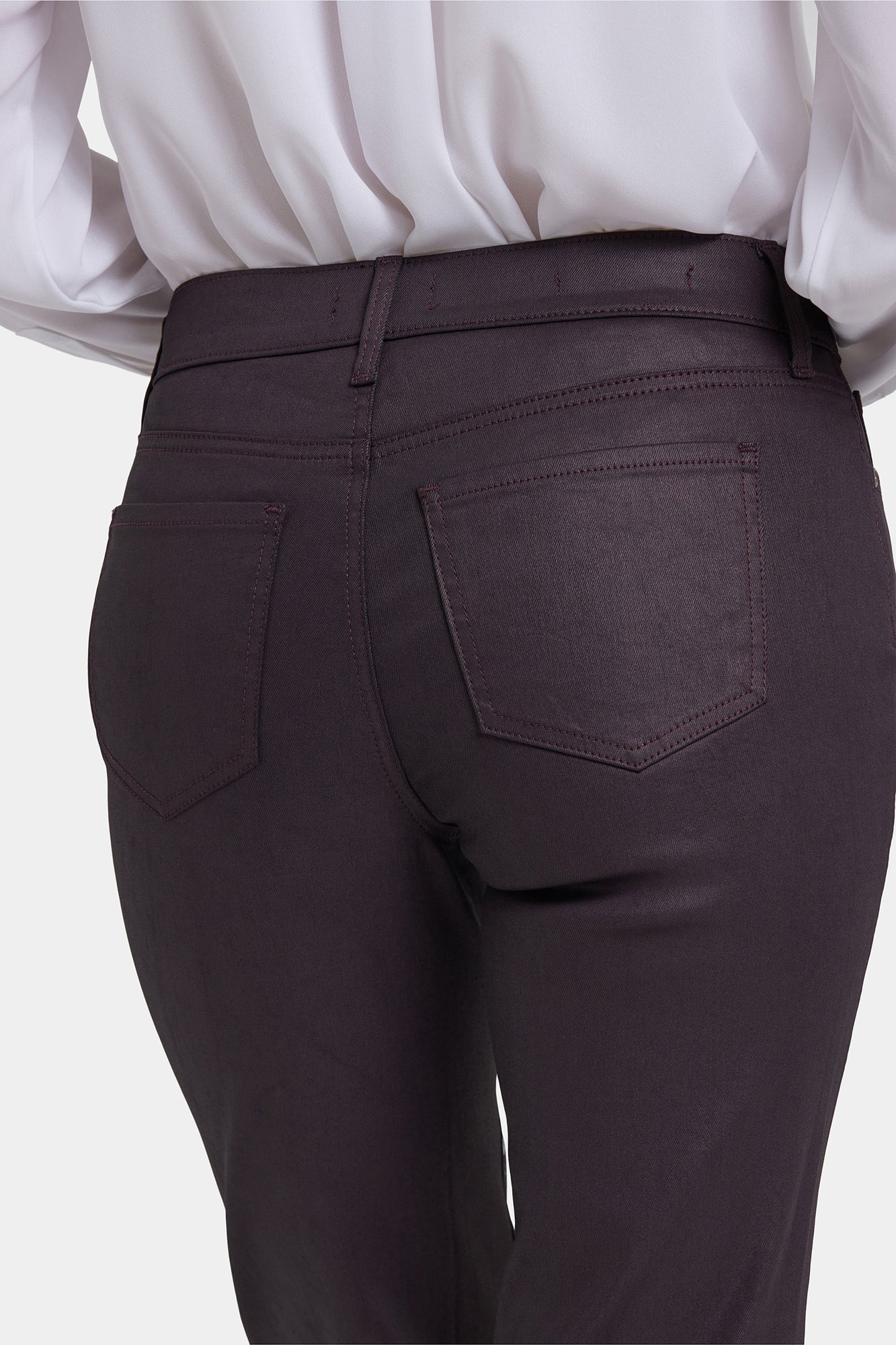 NYDJ Coated Marilyn Straight Jeans - Fig Coated