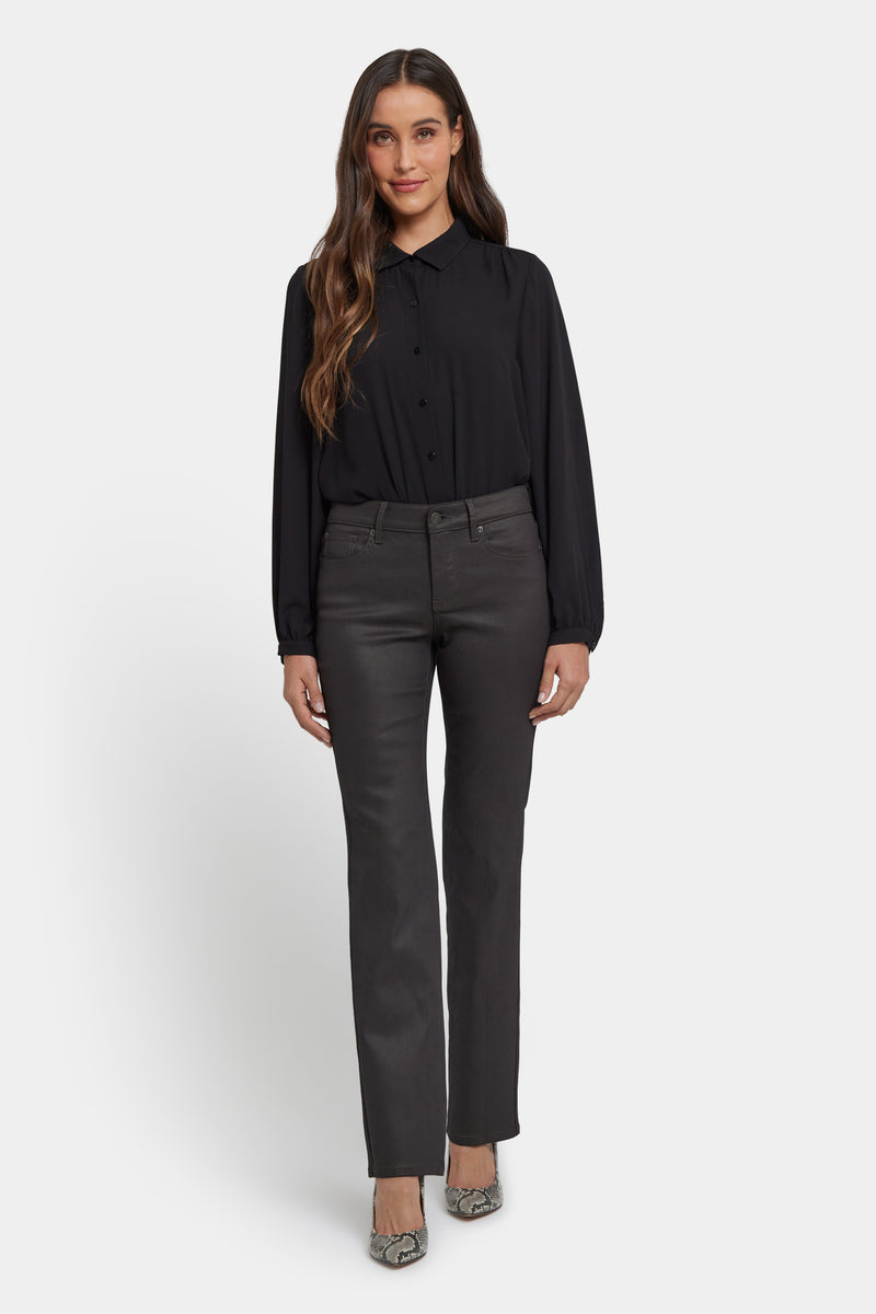 NYDJ Coated Marilyn Straight Jeans - Vintage Barnwood Coated
