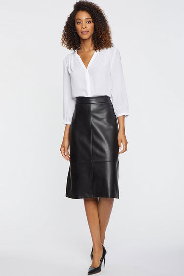 NYDJ Faux Leather A-Line Skirt Sculpt-Her™ Collection - Black