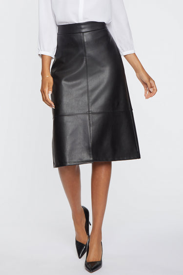 NYDJ Faux Leather A-Line Skirt Sculpt-Her™ Collection - Black