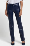 NYDJ Faux Leather Marilyn Straight Pants Sculpt-Her™ Collection - Dark Sapphire