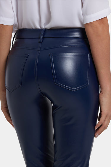 NYDJ Faux Leather Marilyn Straight Pants Sculpt-Her™ Collection - Dark Sapphire
