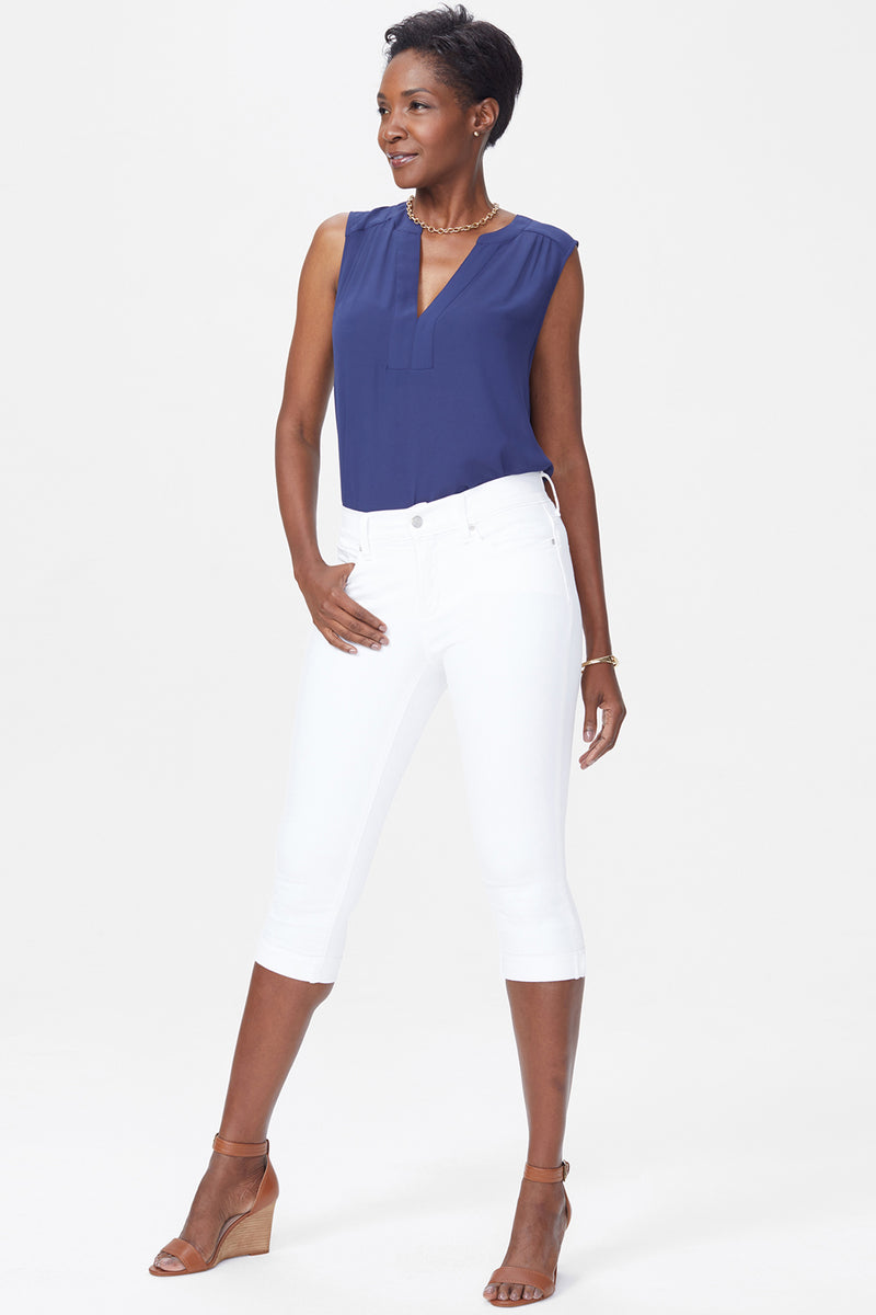 NYDJ Marilyn Straight Crop Jeans With Cuffs - Optic White