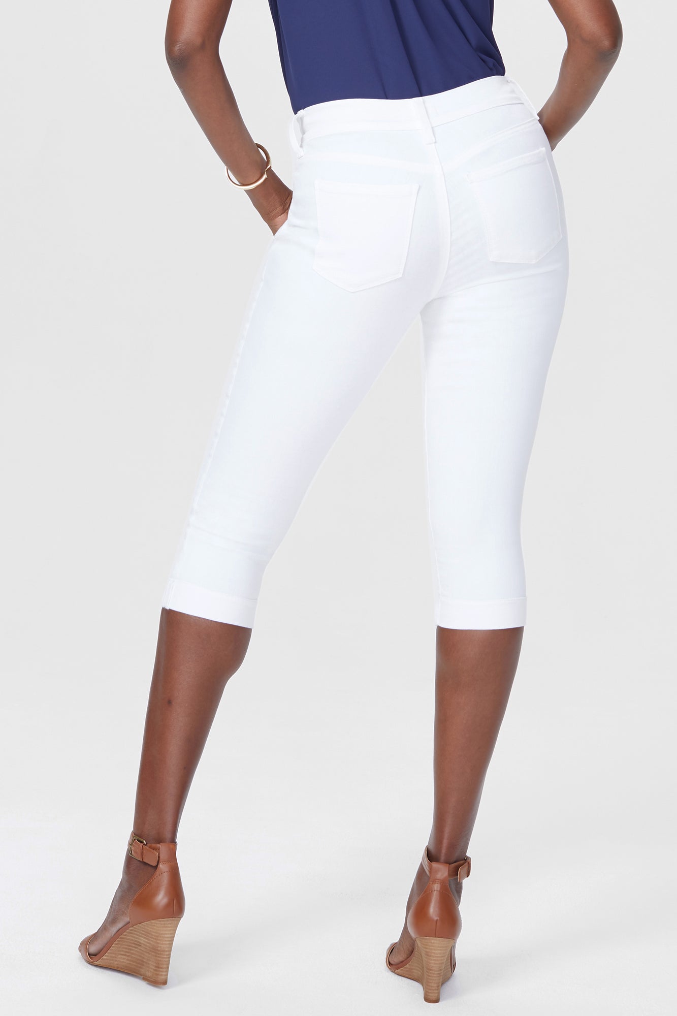 NYDJ Marilyn Straight Crop Jeans With Cuffs - Optic White