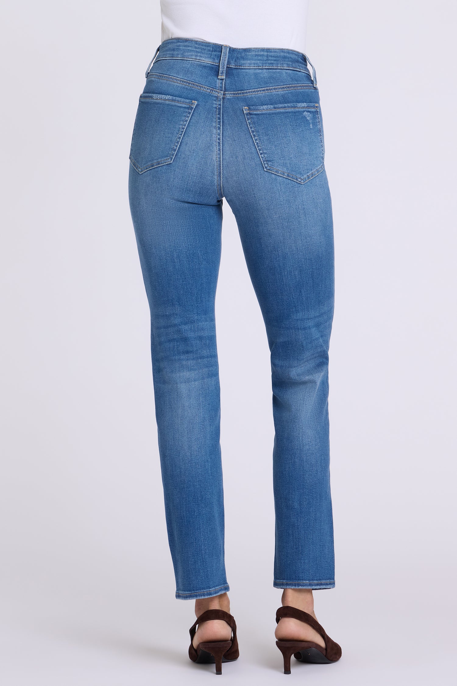00s SCHLÜSSEL straight slim denim Sheri Slim Straight Jeans In Shape Sense™ Denim With High Rise
