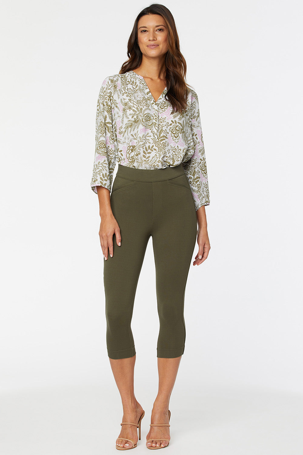 International Concepts Women's Pull-On Ponte Pants Olive Drab 12