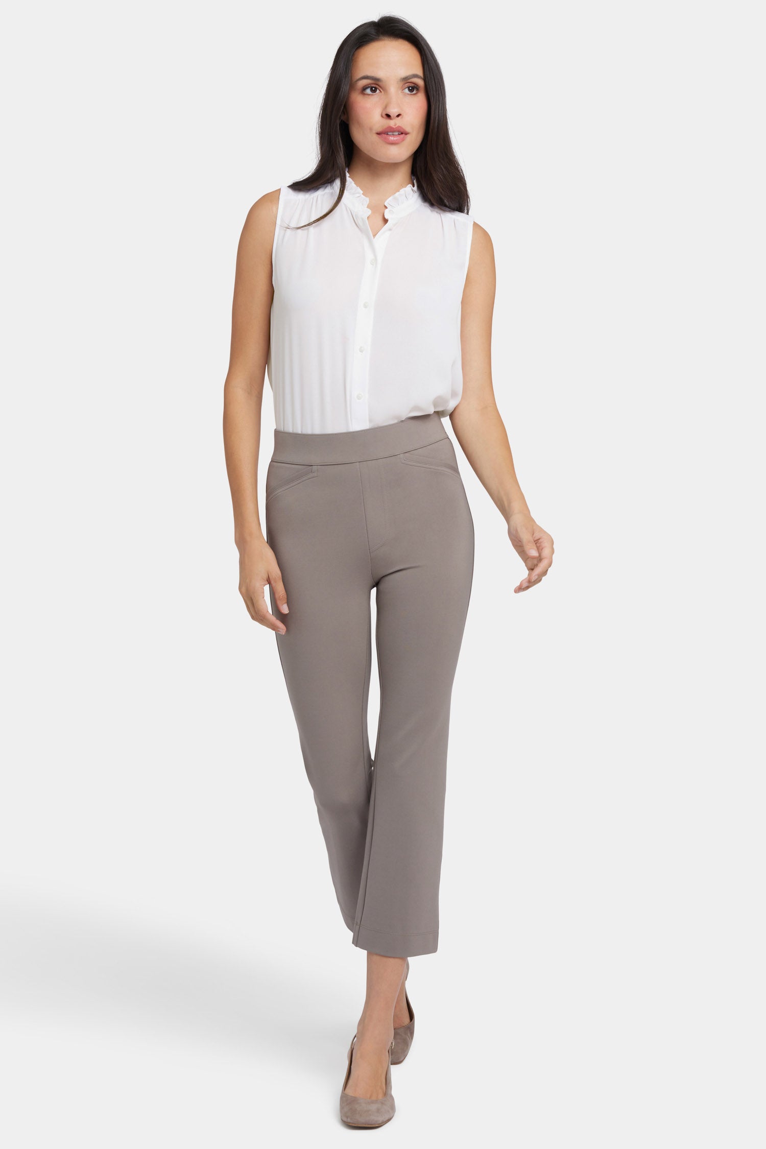 NYDJ - Womens Pull-On Straight Crop Pants - Small / Saddlewood NYDJ - Womens Pull-On Straight Crop Pants - Small / Saddlewood