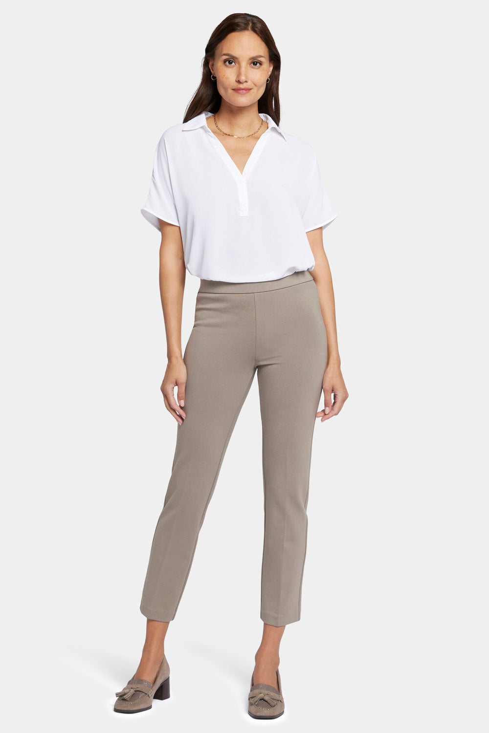 Pull-On Straight Ankle Trouser Pants Sculpt-Her™ Collection - Saddlewood  Tan | NYDJ