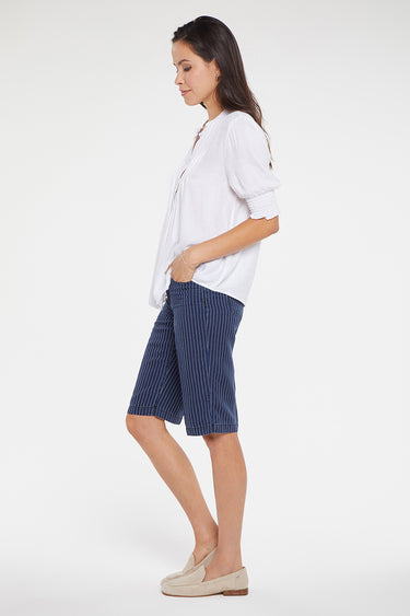 NYDJ Pleated Short Sleeved Blouse  - Optic White