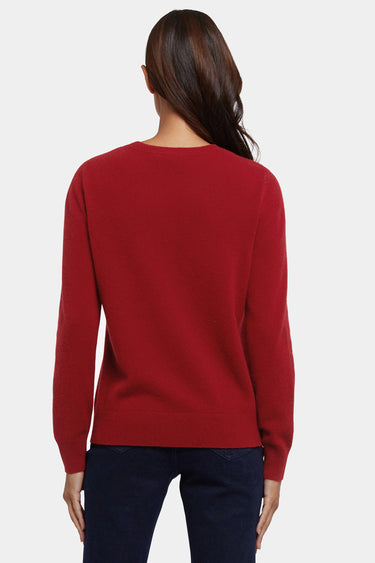 NYDJ Cashmere Essential Crewneck Sweater - Red