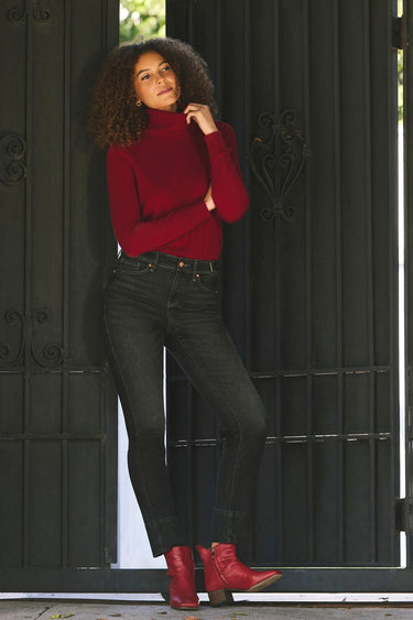 NYDJ Cashmere Turtleneck Sweater - Red