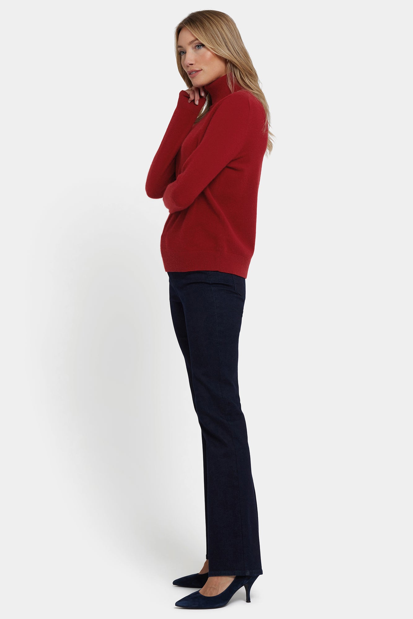 NYDJ Cashmere Turtleneck Sweater - Red