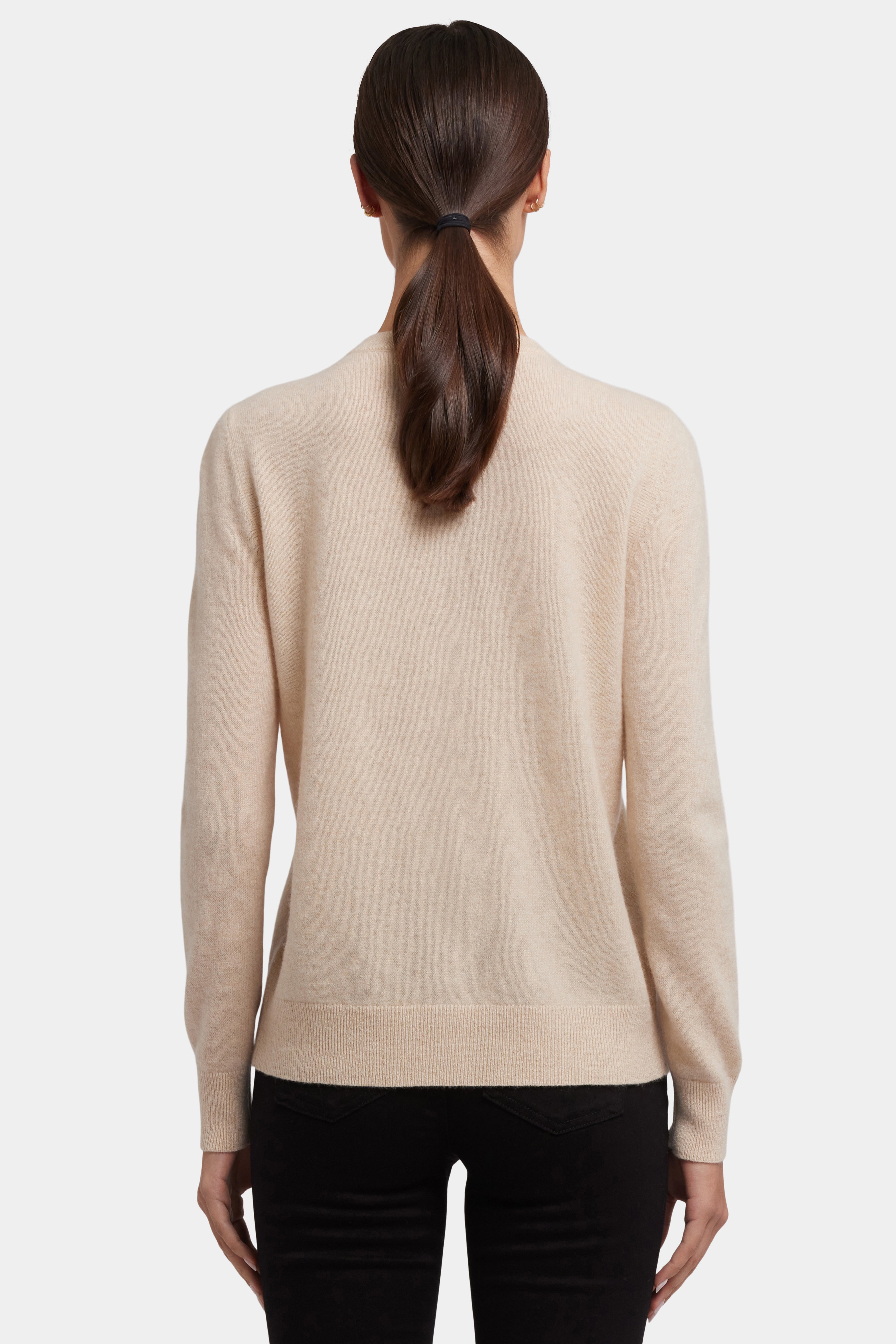 Cashmere Crewneck Cardigan - Heather Cream Tan | NYDJ