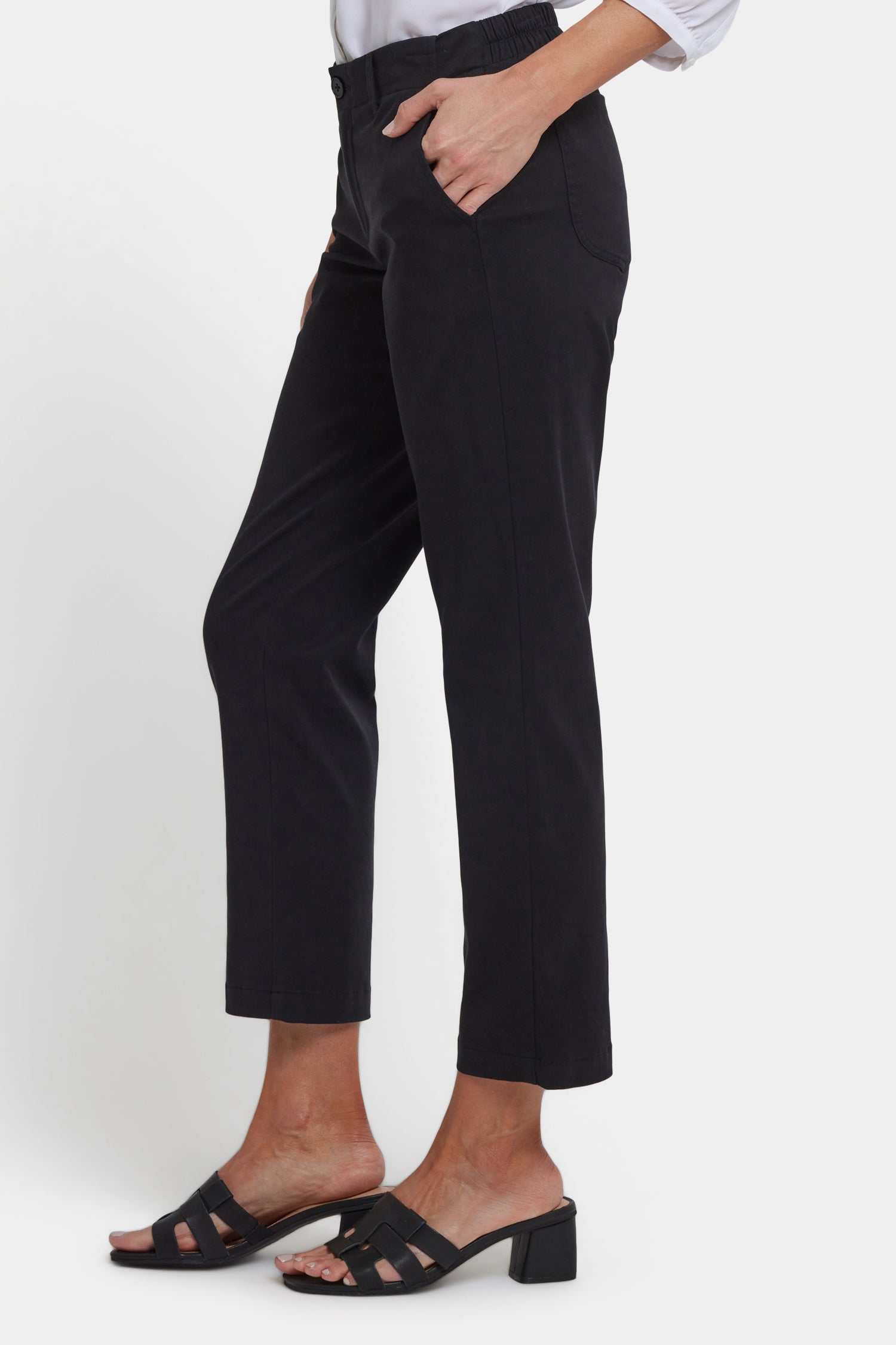Easy-Fit Ankle Trouser Pants In Stretch Twill - Black Black | NYDJ