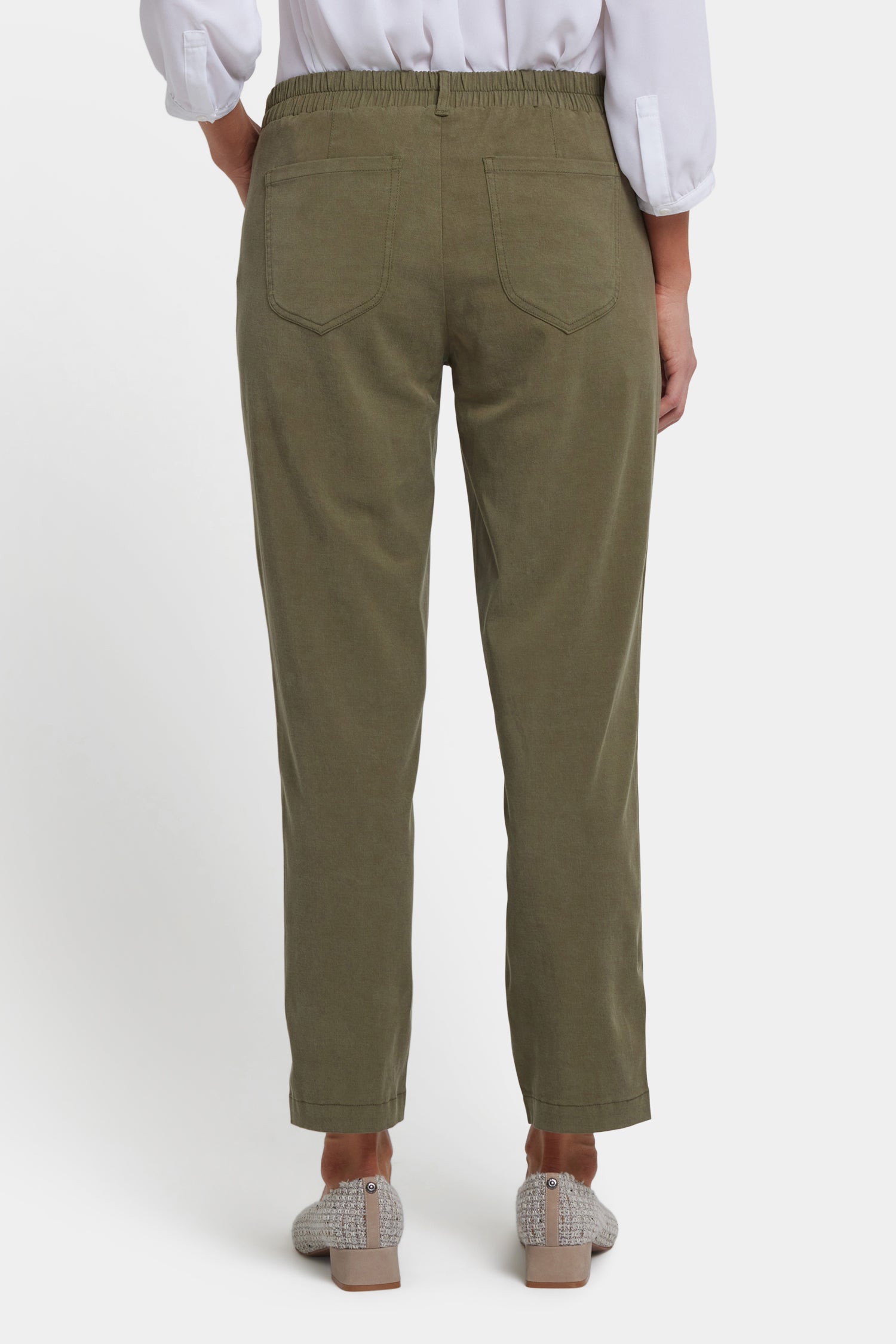 Easy-Fit Ankle Trouser Pants In Stretch Twill - Bay Leaf Green | NYDJ
