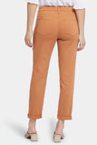 NYDJ Margot Girlfriend Jeans In Tall In Cool Embrace® Denim With Roll Cuffs And 28.5" Inseam - Rust Brown