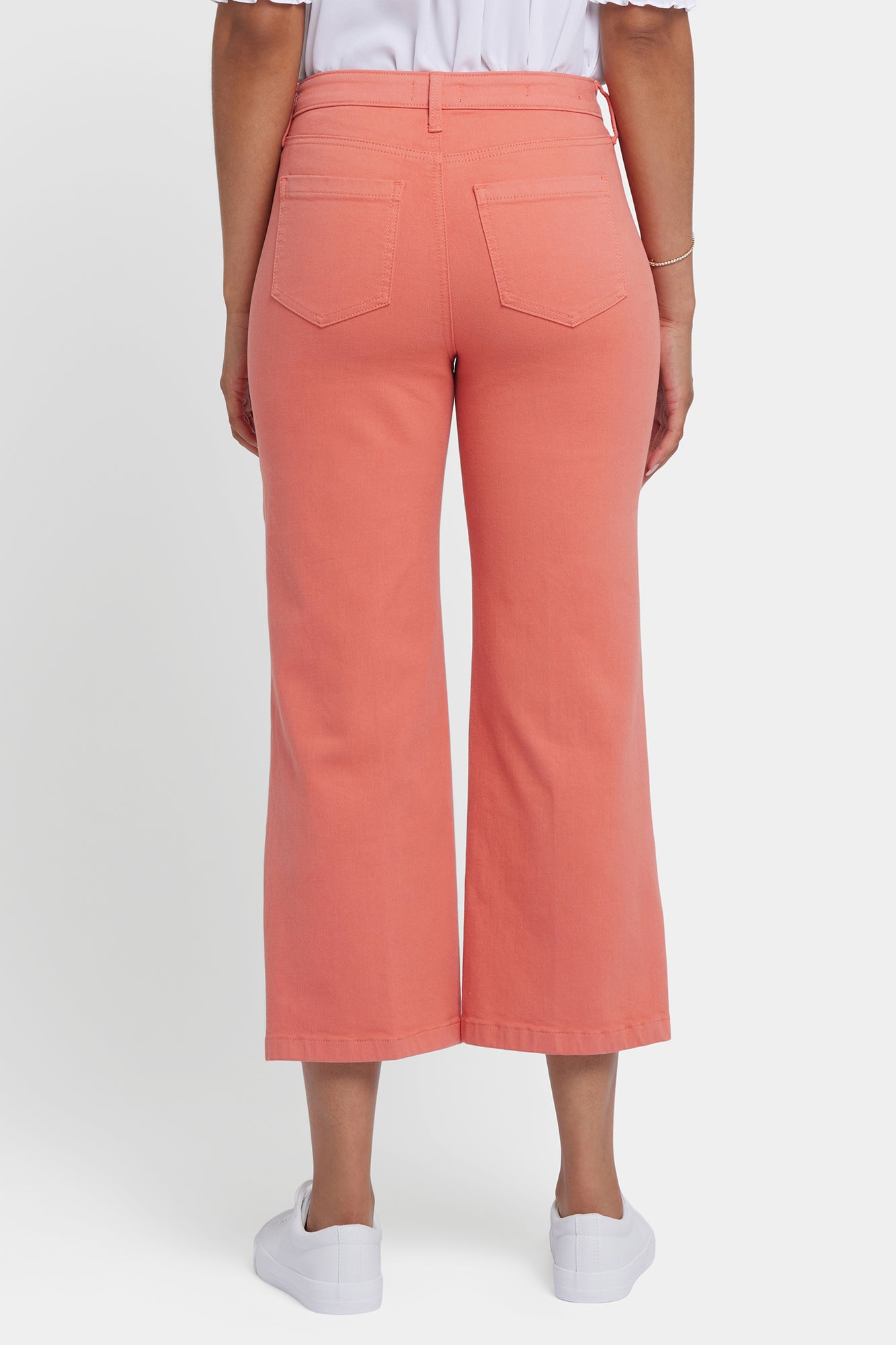 NYDJ Coco Relaxed Wide Leg Crop Jeans In Cool Embrace® Denim With High Rise And Front Patch Pockets - Coral Haze
