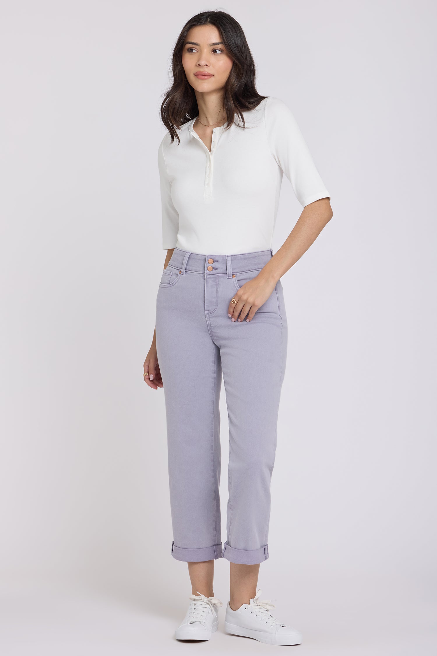 Bailey Relaxed Straight Crop Jeans In Cool Embrace® Denim With