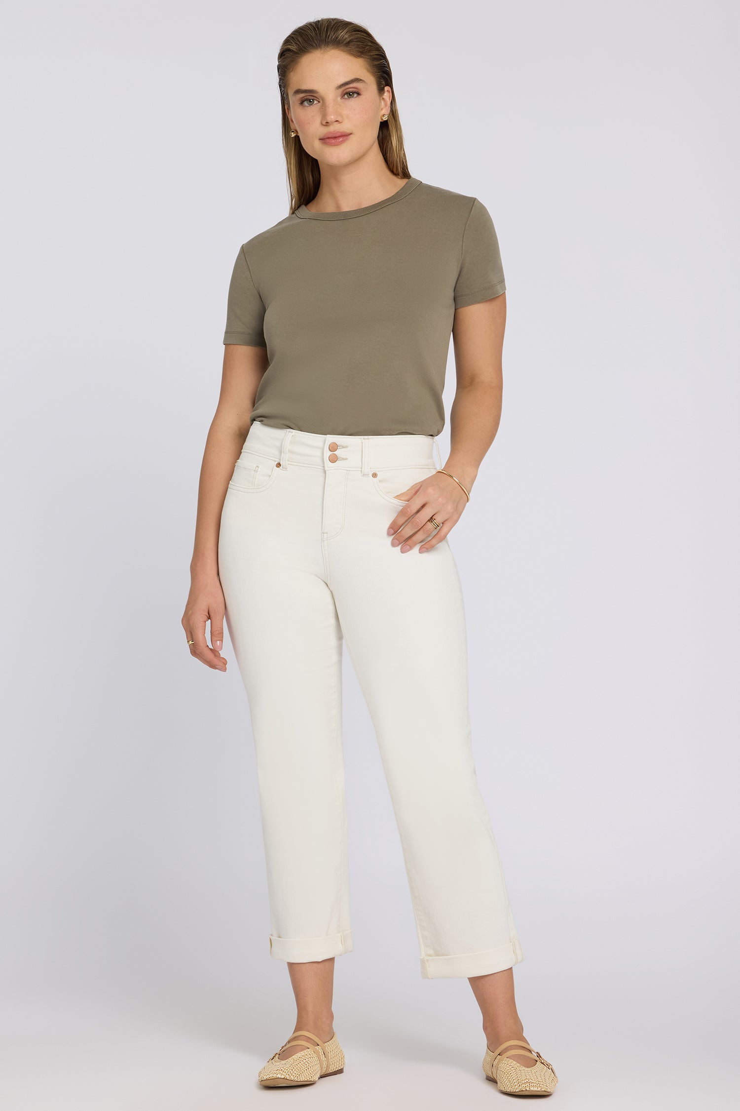 Bailey Relaxed Straight Crop Jeans In Cool Embrace® Denim With