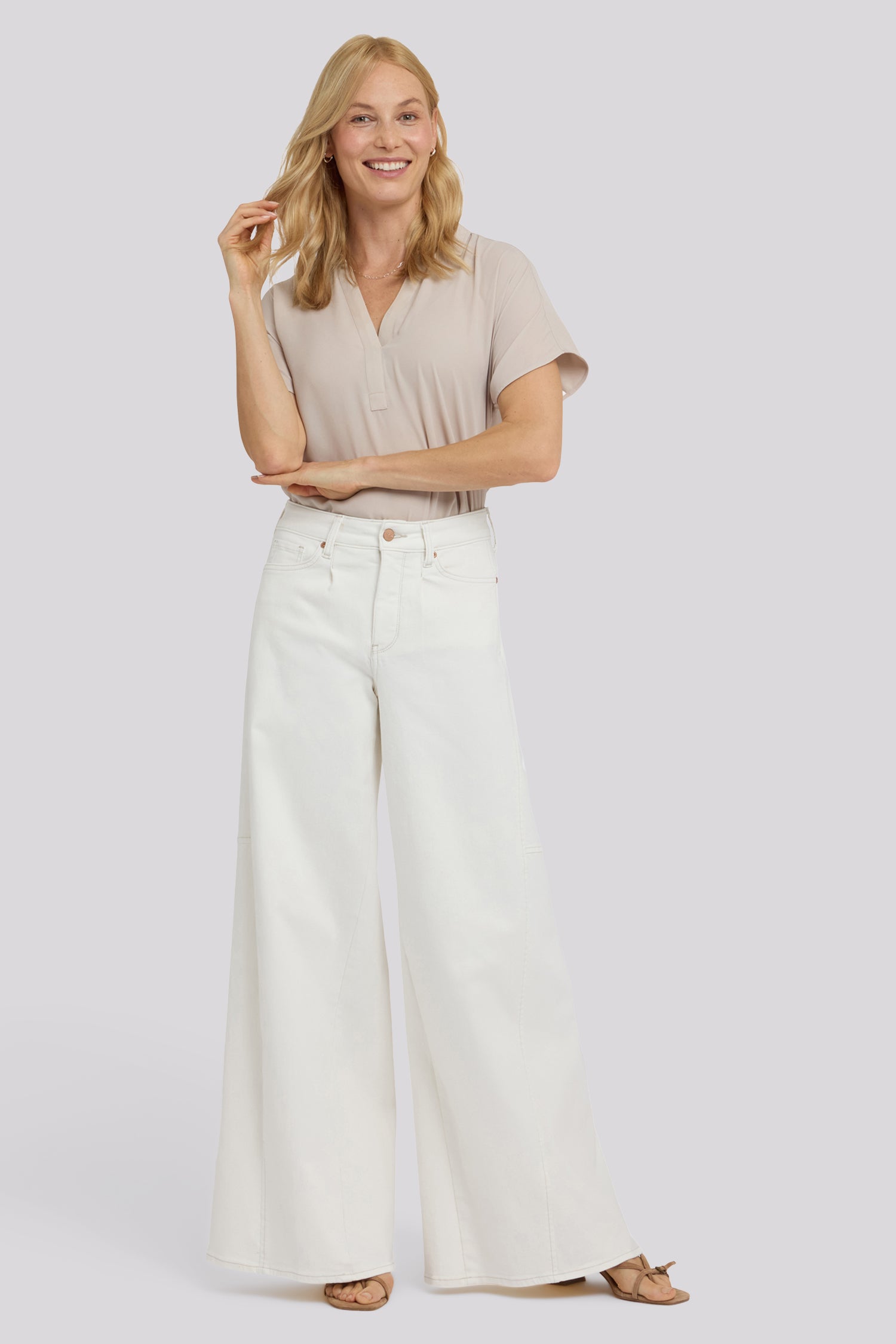 Nova Super Wide Leg Jeans In Cool Embrace® Denim With Side Gussets