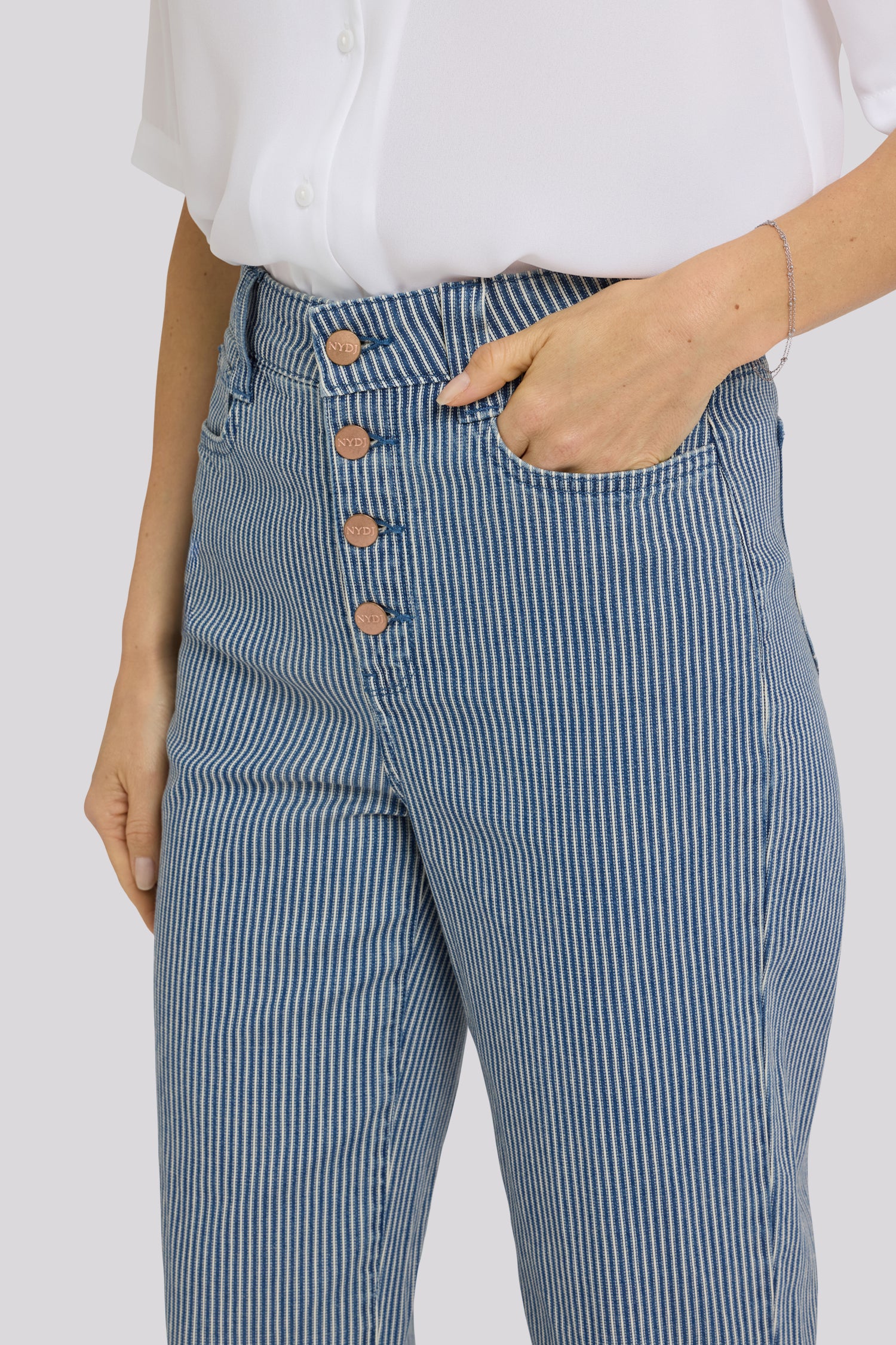 Kasey Stovepipe Ankle Jeans With Exposed Button Fly And 2