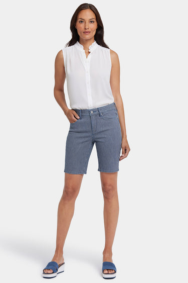 NYDJ Ella Denim Shorts With Side Slits - Malaga Stripe