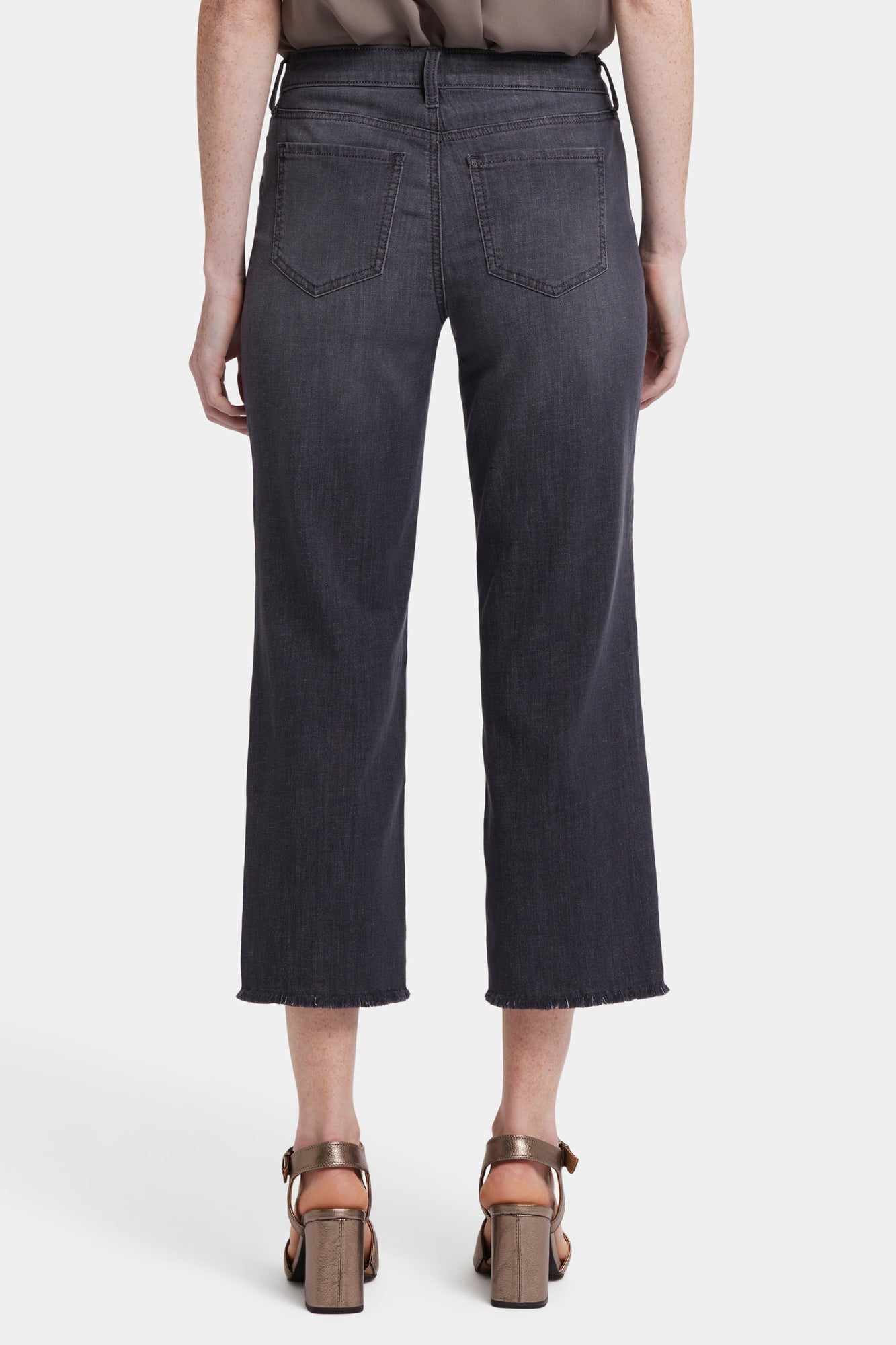 NYDJ Relaxed Piper Crop Jeans With Utility Pockets And Frayed Hems - Castile Dream