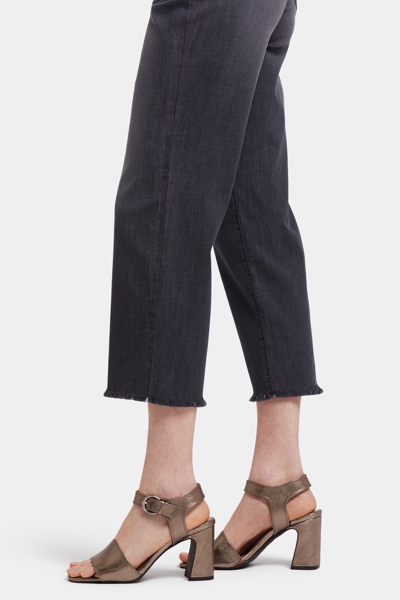 NYDJ Relaxed Piper Crop Jeans With Utility Pockets And Frayed Hems - Castile Dream
