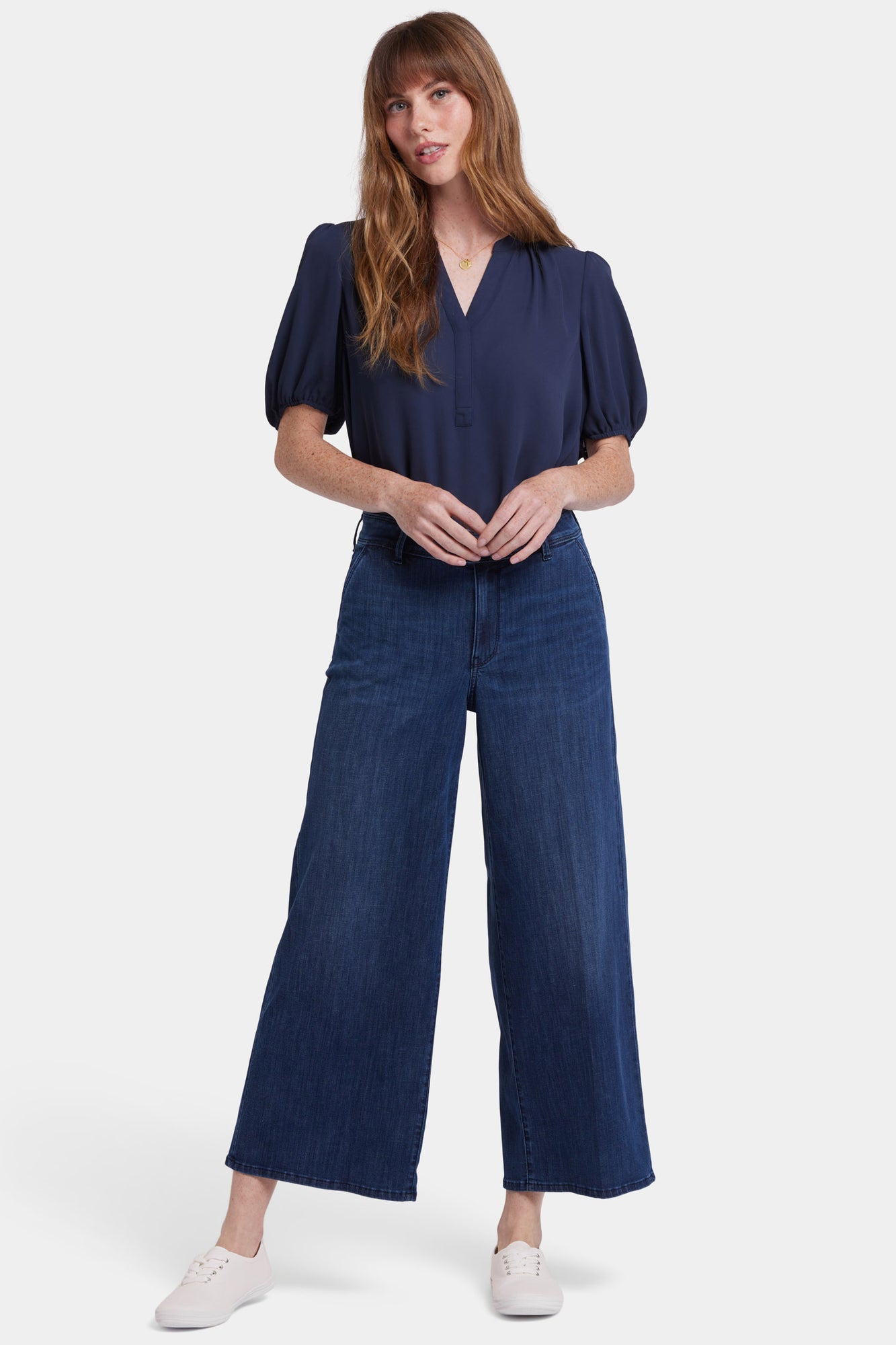 NYDJ Mona Wide Leg Trouser Ankle Jeans With High Rise - Ibiza Blues