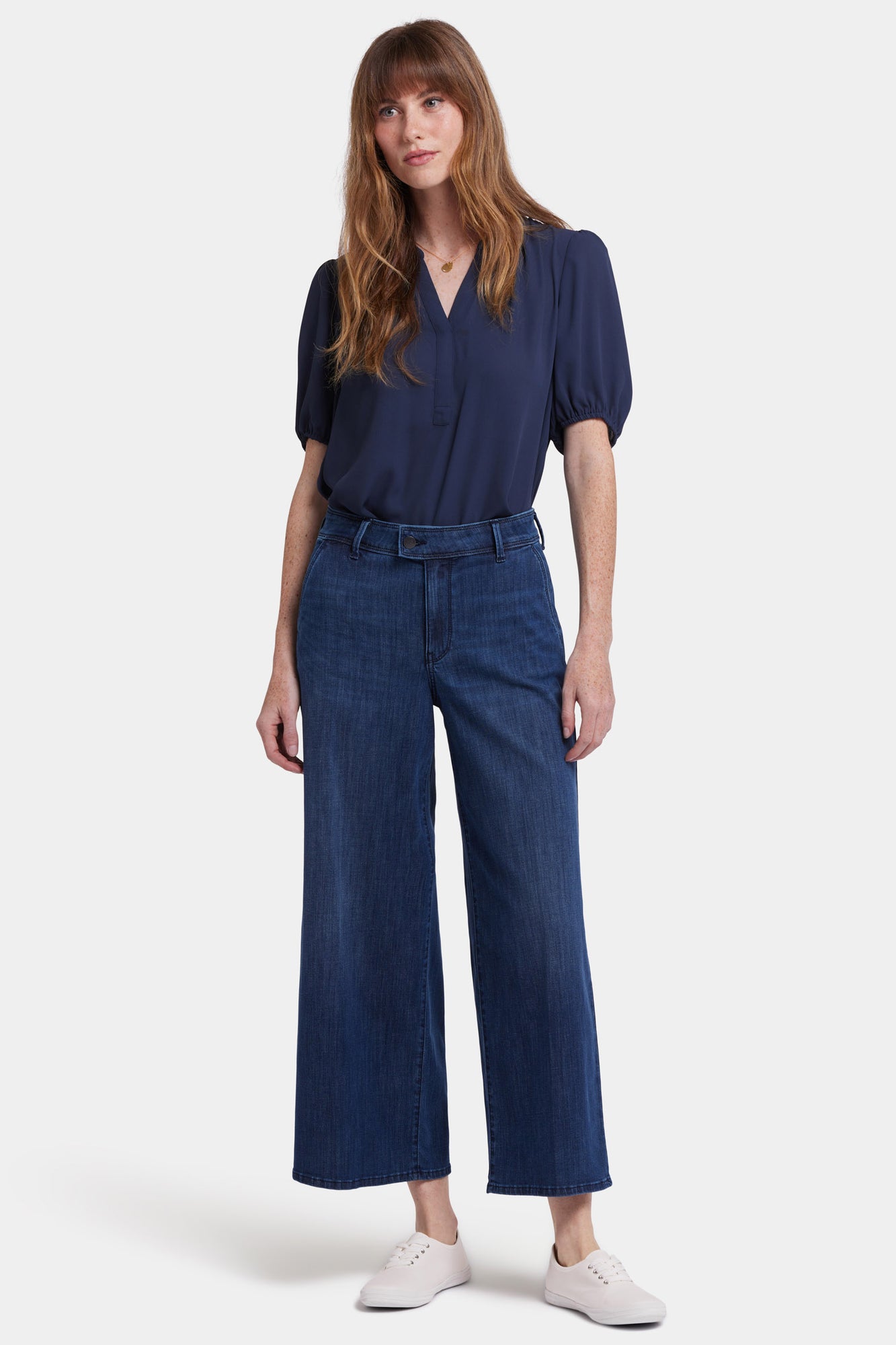 NYDJ Mona Wide Leg Trouser Ankle Jeans With High Rise - Ibiza Blues