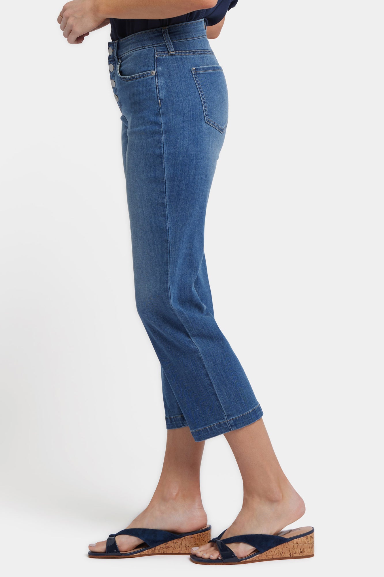 NYDJ Relaxed Piper Crop Jeans With Exposed Button Fly And 1