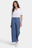 NYDJ Mona Wide Leg Trouser Ankle Jeans With High Rise - Huelva Stripe