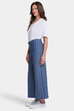 NYDJ Mona Wide Leg Trouser Ankle Jeans With High Rise - Huelva Stripe