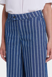 NYDJ Mona Wide Leg Trouser Ankle Jeans With High Rise - Huelva Stripe